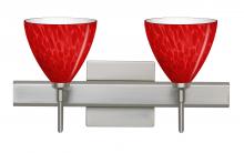 Besa Lighting 2SW-1779RC-SN-SQ - Besa, Mia Vanity with Square Canopy, Red Cloud, Satin Nickel Finish, 2x40W G9 Base