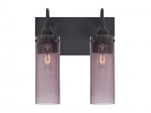 Besa Lighting 2WG-JUNI10PL-BK - Besa Juni 10 Vanity, Plum Bubble, Black Finish, 2x60W Medium Base