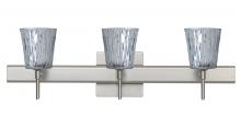 Besa Lighting 3SW-5125SF-LED-SN-SQ - Besa Wall With SQ Canopy Nico 4 Satin Nickel Stone Silver Foil 3x5W LED