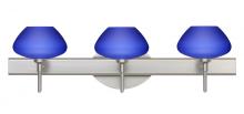 Besa Lighting 3SW-541087-LED-SN - Besa Wall Peri Satin Nickel Blue Matte 3x5W LED