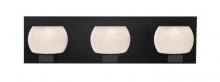 Besa Lighting 3WF-KENOWH-BK - Besa, Keno Vanity, White Sand, Black Finish, 3x60W G9 Base