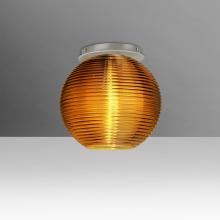 Besa Lighting 461682C-SN - Besa Kristall 8 Ceiling, Amber, Satin Nickel Finish, 1x60W E26 Base