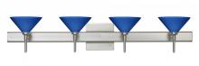 Besa Lighting 4SW-282484-SN-SQ - Besa Wall With SQ Canopy Kona Satin Nickel Blue Starpoint 4x40W G9