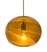 Besa Lighting J-GENOAM-BR - Besa, Geno Cord Pendant for Multiport Canopy, Vapor Amber, Bronze Finish, 1x60W Medium Base