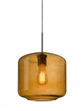 Besa Lighting J-NILES10AM-EDIL-BR - Besa Niles 10 Pendant For Multiport Canopy, Amber Bubble, Bronze Finish, 1x4W LED Fil