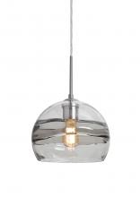 Besa Lighting J-SPIR8SC-EDIL-SN - Besa Spirit 8 Pendant For Multiport Canopy, Smoke/Clear, Satin Nickel Finish, 1x8W LE