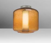 Besa Lighting NILES10AOC-SN - Besa Niles 10 Ceiling, Amber Bubble/Opal, Satin Nickel Finish, 1x60W T10