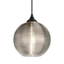 Besa Lighting OP-461602-LED-BK - Besa Kristall 8 Outdoor Pendant Black Finish, Smoke 1x9W LED