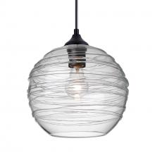 Besa Lighting OP-462761-EDIL-BK - Besa Wave 10 Outdoor Pendant Black Finish, Clear 1x8W LED Filament