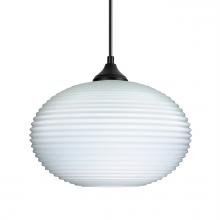 Besa Lighting OP-491207-LED-BK - Besa Outdoor Pendant Pape 10 Black Finish, Opal Ribbed 1x9W LED