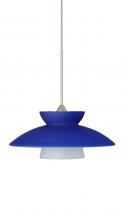 Besa Lighting RXP-271823-SN - Besa Pendant Trilo 7 Satin Nickel Blue Matte 1x50W Halogen