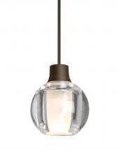 Besa Lighting RXP-BOCA3CL-BR-L - Besa, Boca 3 Cord Pendant, Clear, Bronze Finish, 1x35W MAX GY6.35 Base, 15Ft. Cord