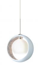 Besa Lighting X-4293SF-SN - Besa Pendant For Multiport Canopy Pogo Satin Nickel White/Inner Silver 1x35W Halogen