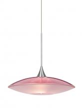 Besa Lighting X-6294RD-SN - Besa Pendant For Multiport Canopy Spazio Satin Nickel Red/Frost 1x50W Halogen