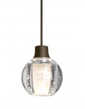 Besa Lighting X-BOCA3BB-LED-BR-L - Besa, Boca 3 Cord Pendant For Multiport Canopies, Clear Bubble, Bronze Finish, 1x3W LED, 15ft.