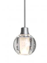 Besa Lighting X-BOCA3BB-SN - Besa, Boca 3 Cord Pendant For Multiport Canopies, Clear Bubble, Satin Nickel Finish,