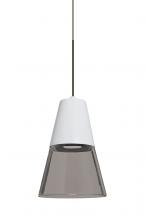 Besa Lighting XP-TIMO6WS-LED-BR - Besa, Timo 6 Cord Pendant,Smoke/White, Bronze Finish, 1x9W LED