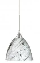 Besa Lighting 1XC-7570MG-LED-SN - BESA PENDANT SASHA SATIN NICKEL MARBLE GRIGIO 1X6W LED