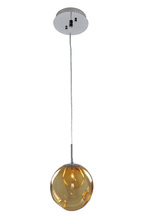 Kalco 309510CH/AMBER - Meteor 1 Light Mini Pendant