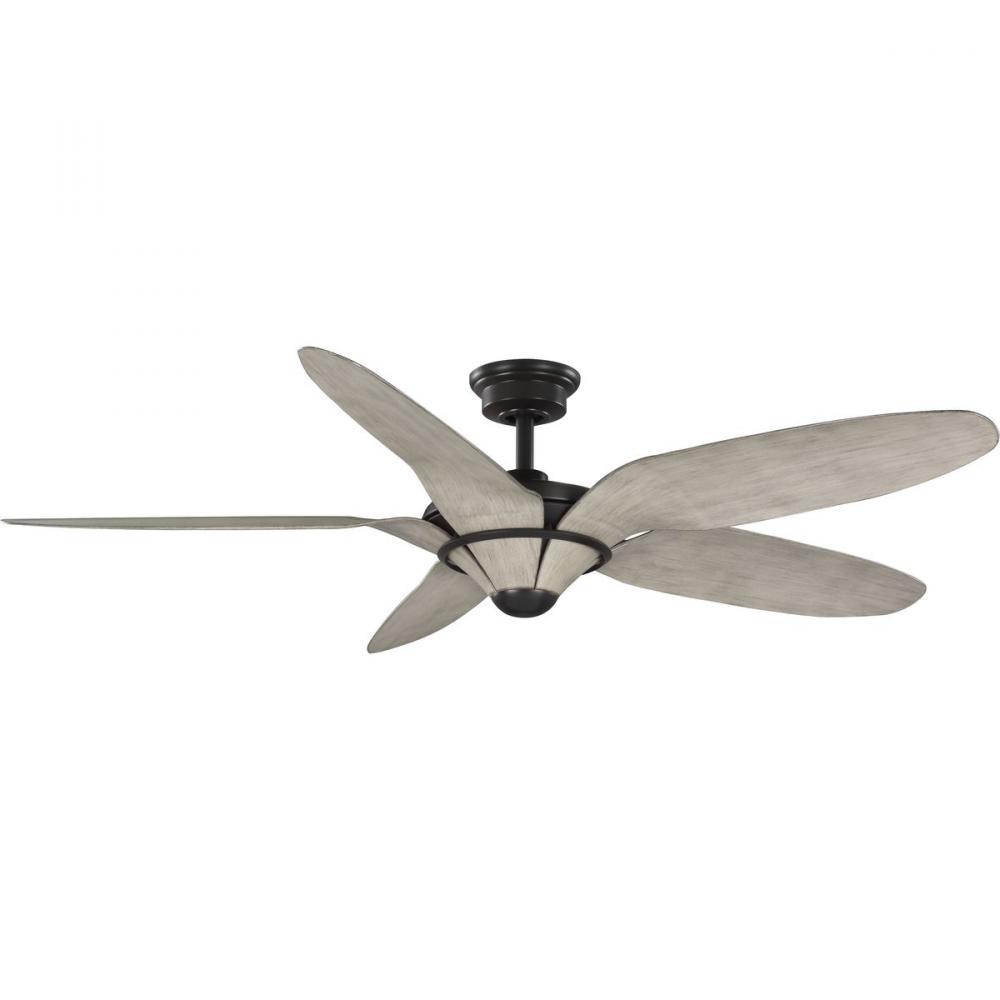 Mesilla Collection 60" Five-Blade Antique Wood/Antique Bronze Indoor/Outdoor DC Motor Urban Indu