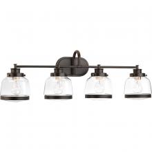 Progress P300083-020 - Judson Collection Four-Light Antique Bronze Clear Glass Farmhouse Bath Vanity Light