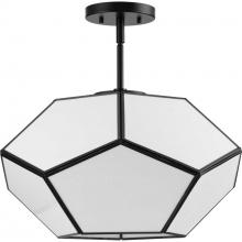 Progress P350261-31M - Latham Collection 18 in. Three-Light Matte Black Contemporary Flush Mount