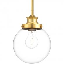 Progress P5067-137 - Penn Collection One-Light Natural Brass Clear Glass Farmhouse Mini-Pendant Light