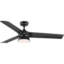 Progress P250062-031-30 - Edwidge Collection 3-Blade Black 52-Inch DC Motor LED Contemporary Ceiling Fan