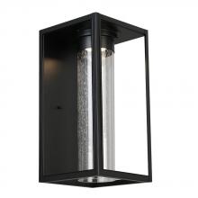  204706A - Walker Hill - Outdoor Wall Light Matte Black With Clear Seedy Glass 12W LED