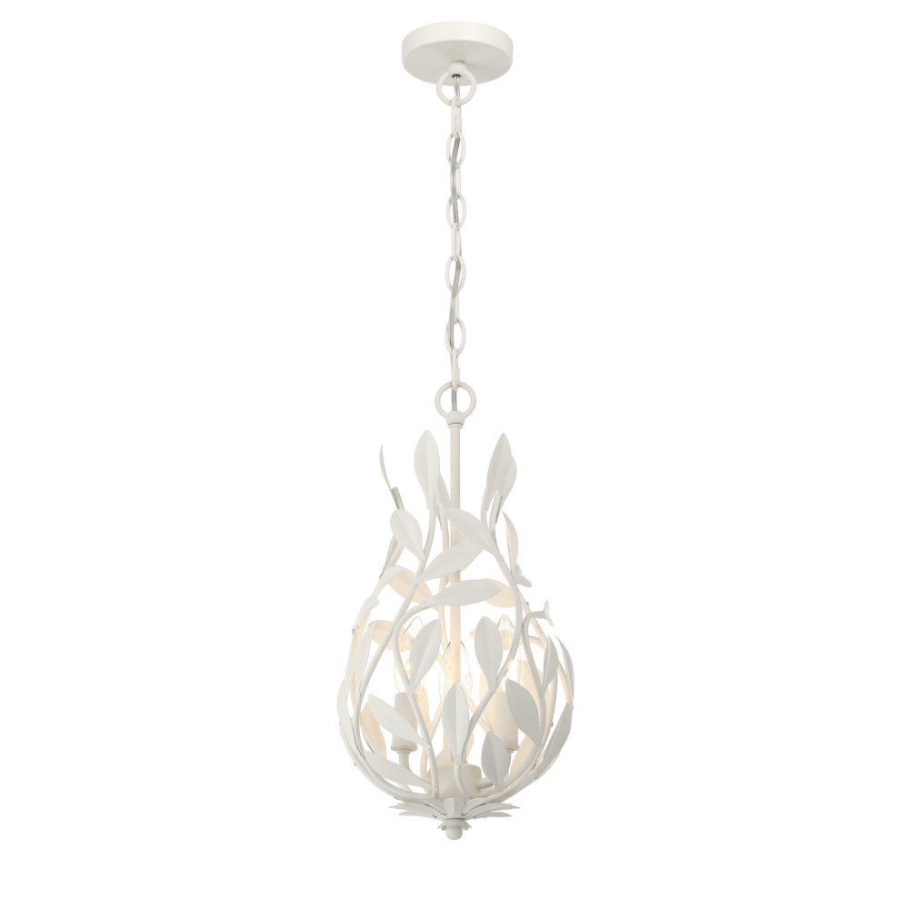 Broche 9'' Matte White Chandelier