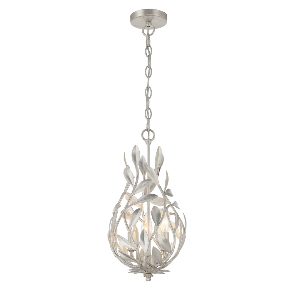 Broche 9'' Antique Silver Chandelier