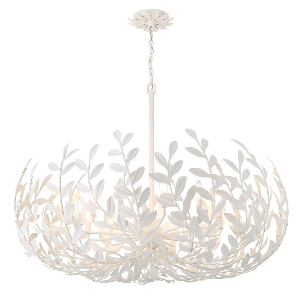 Broche 42'' Matte White Chandelier