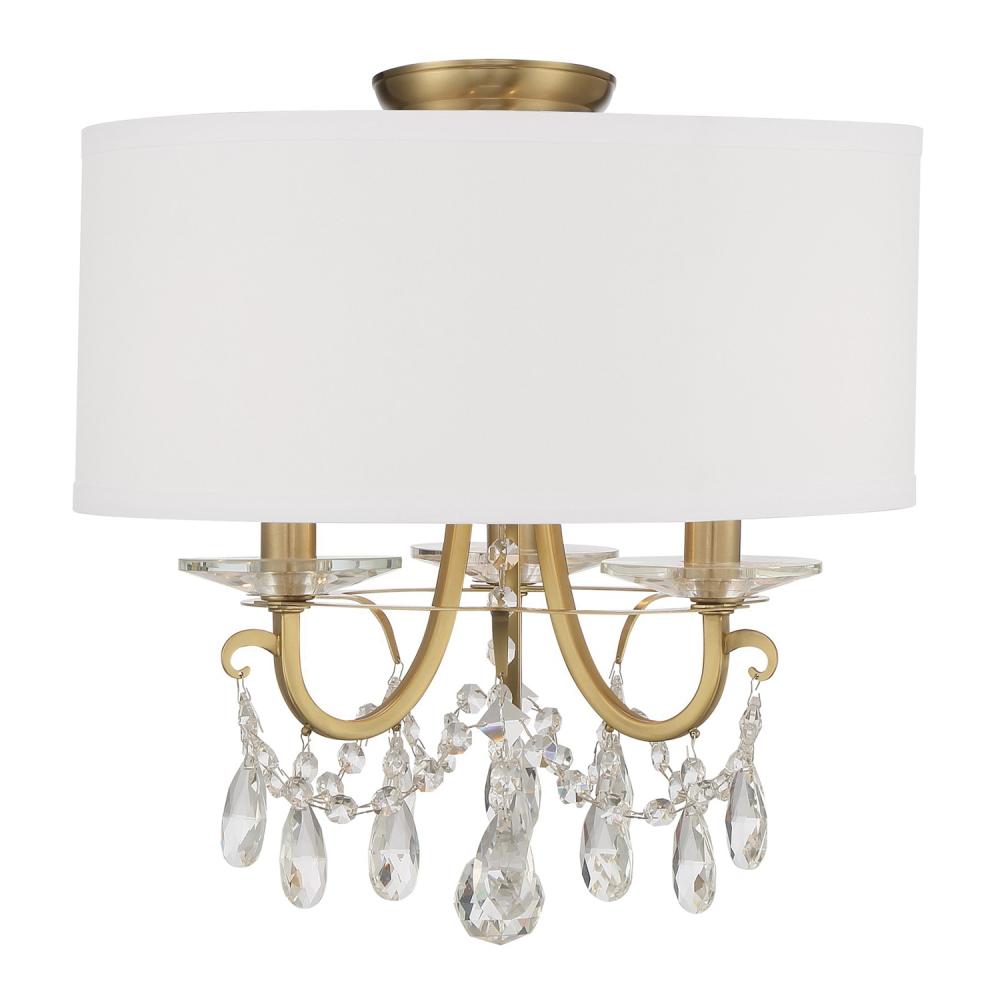 Othello 3 Light Vibrant Gold Semi Flush Mount