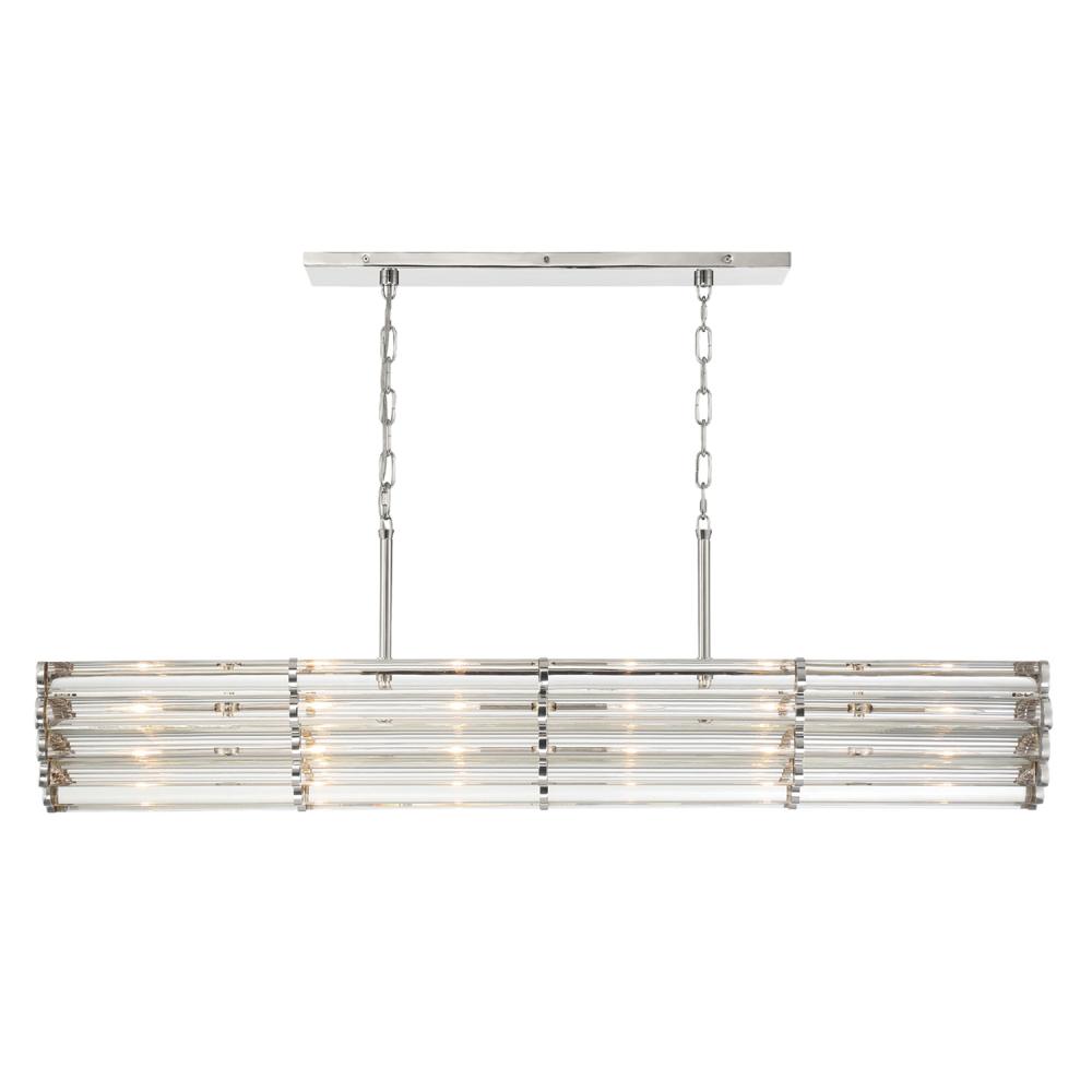 Libby Langdon Elliot 6 Light Polished Nickel Linear Chandelier