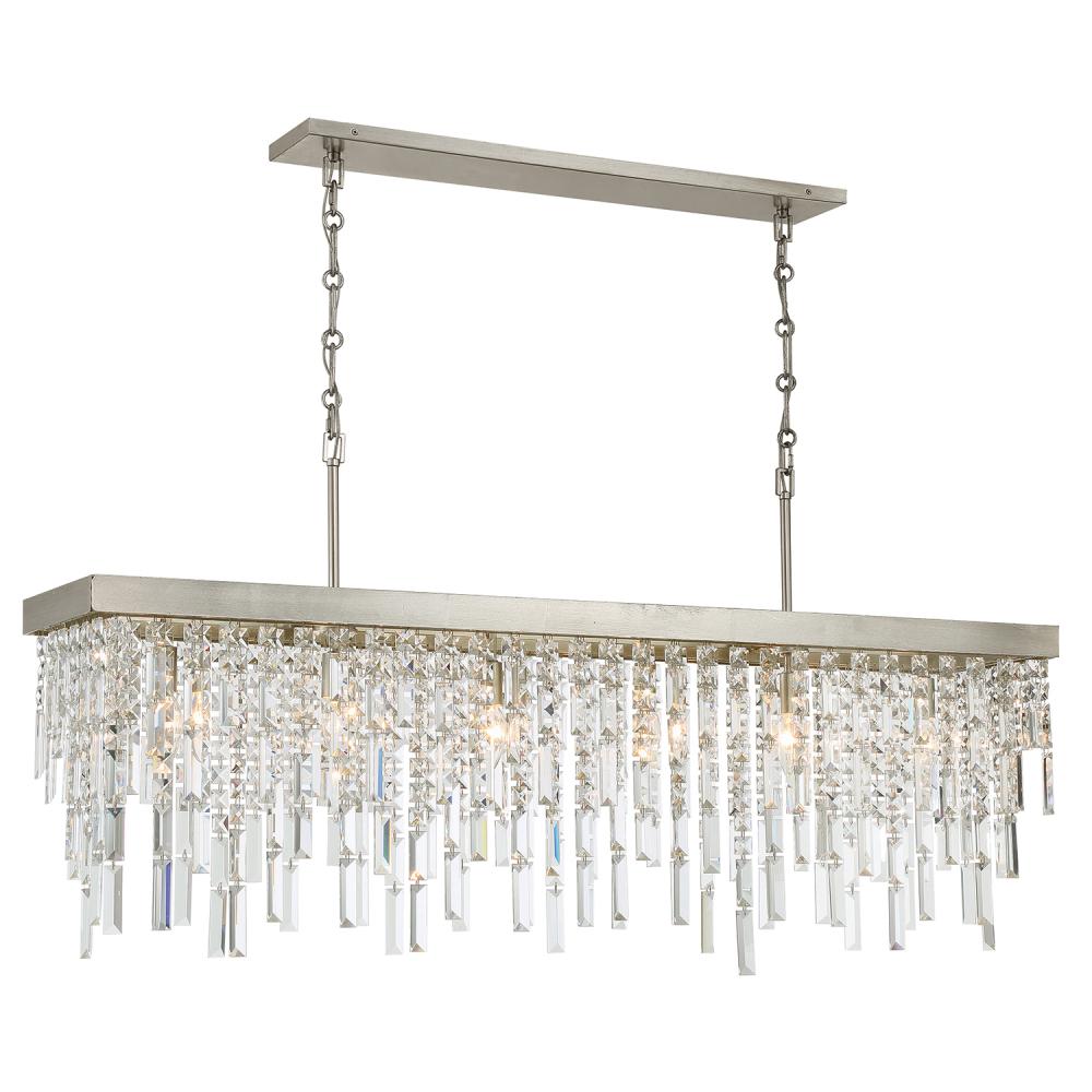 Winfield 6 Light Antique Silver Linear Chandelier