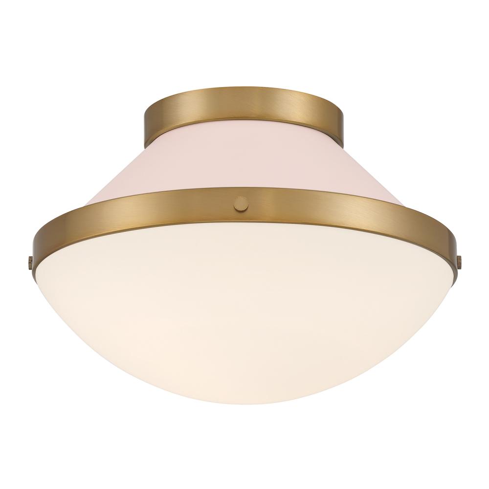 Xander 1 Light Vibrant Gold + Blush Flush Mount