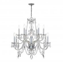 Crystorama 1135-CH-CL-MWP - Traditional Crystal 31'' Hand Cut Crystal Polished Chrome Chandelier