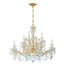 Crystorama 4479-GD-CL-I - Maria Theresa 12 Light Clear Italian Crystal Gold Chandelier