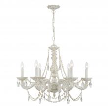 Crystorama 5026-AW-CL-MWP - Paris Market 28'' Hand Cut Crystal Antique White Chandelier