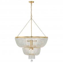 Crystorama 612-GA - Rylee 32'' Antique Gold Chandelier