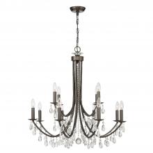 Crystorama 8829-VZ-CL-SAQ - Bridgehampton 12 Light Spectra Crystal Vibrant Bronze Chandelier