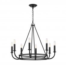 Crystorama BAI-A2108-MK - Bailey 8 Light Matte Black Chandelier