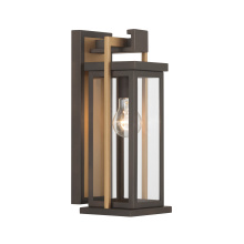 Crystorama LDL-901-TZ-TG - Lendel 6'' Twilight Bronze + Textured Gold Outdoor Sconce
