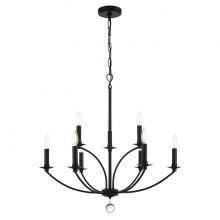 Crystorama MIL-8009-BK - Mila 28'' Black Chandelier