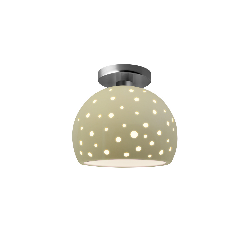 Perforated Small Globe LED Semi-Flush