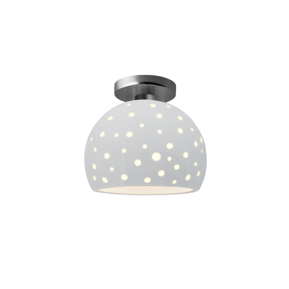 Perforated Small Globe LED Semi-Flush