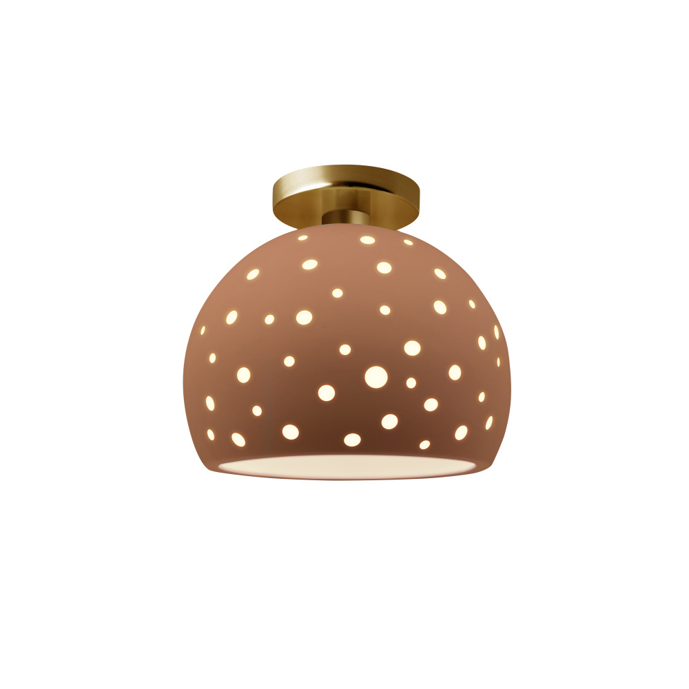 Perforated Medium Globe LED Semi-Flush