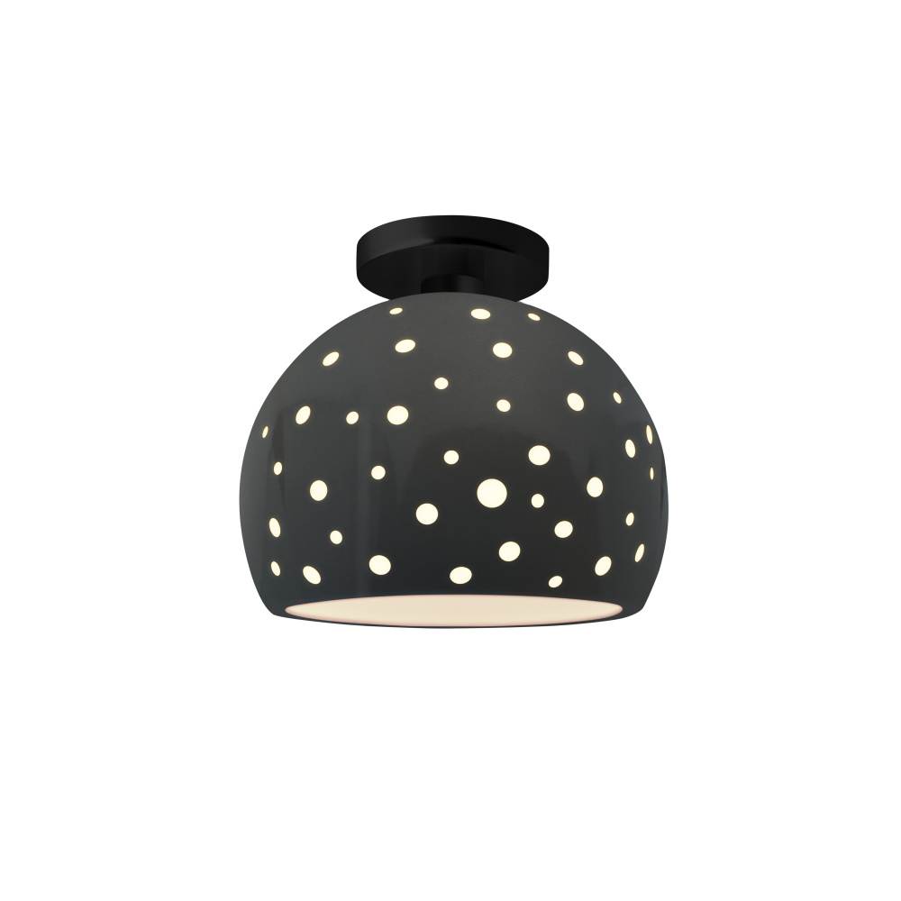 Perforated Medium Globe LED Semi-Flush