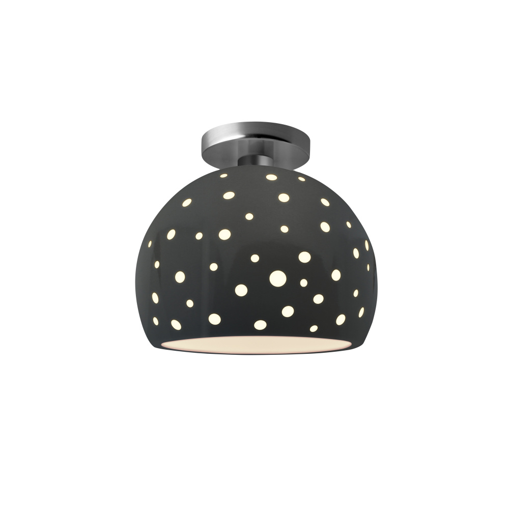 Perforated Medium Globe LED Semi-Flush