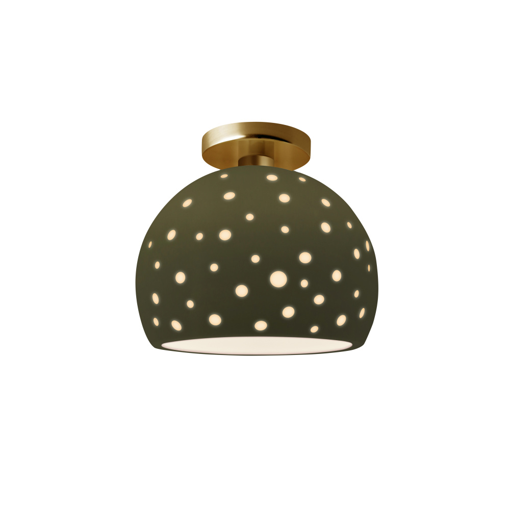 Perforated Medium Globe LED Semi-Flush